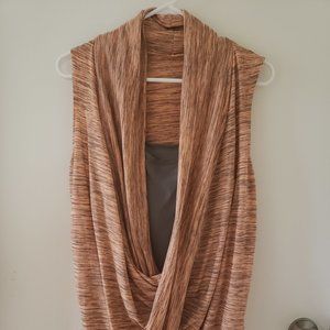Sleeveless Shirt Set Peach/Gray